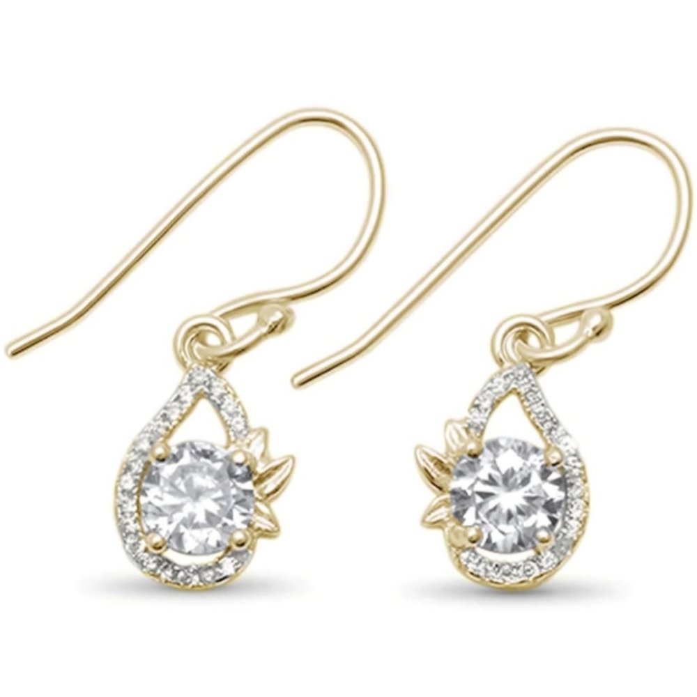 Gold Round Dangle Earrings